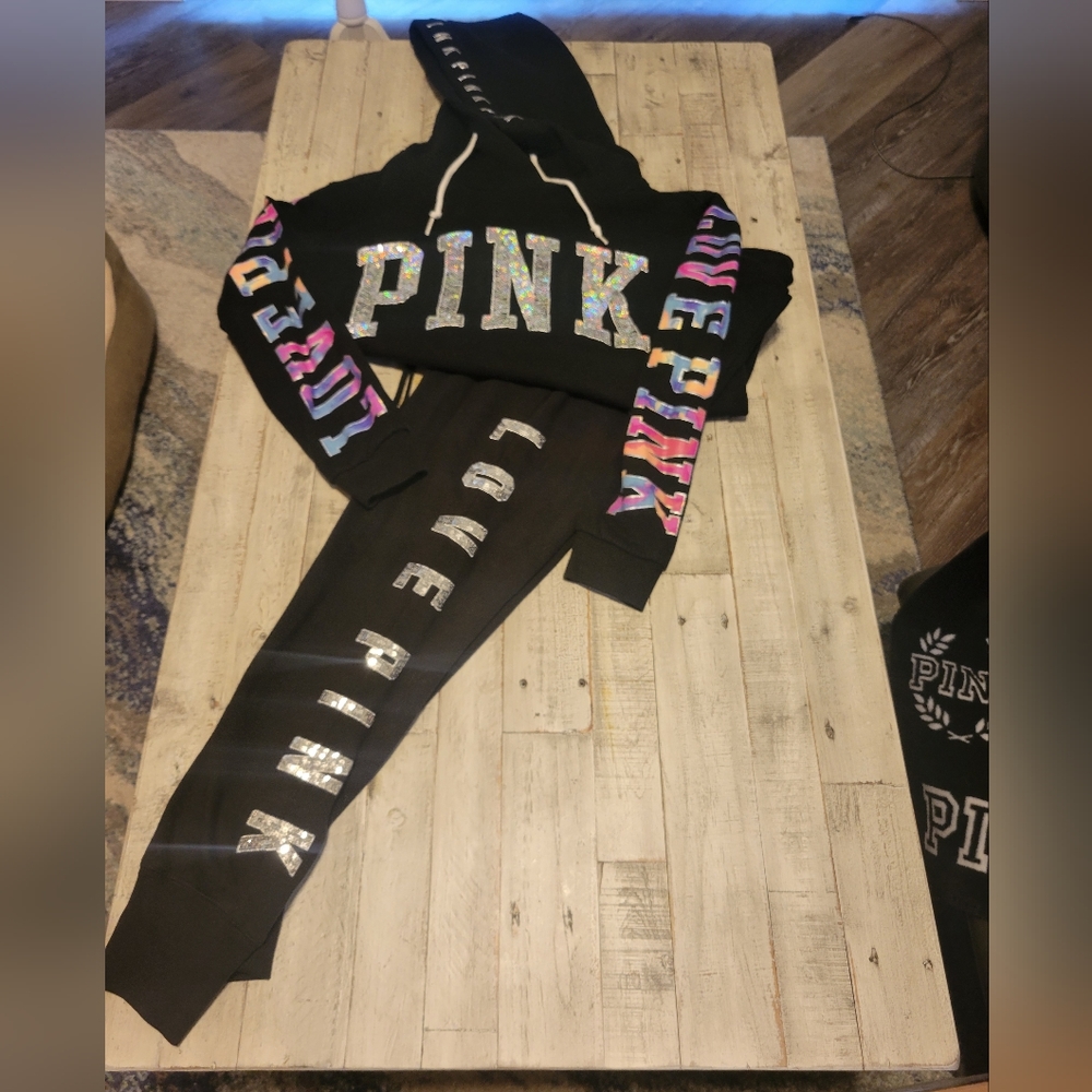 RARE VS PINK WATERCOLOR SEQUIN BLING SET - Picture 13 of 16